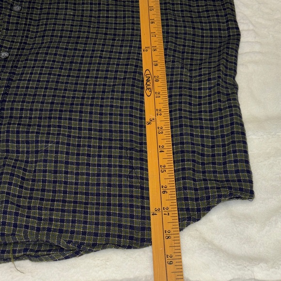 George Men's Casual flannel Plaid Shirt - Black and Green - Picture 4 of 6